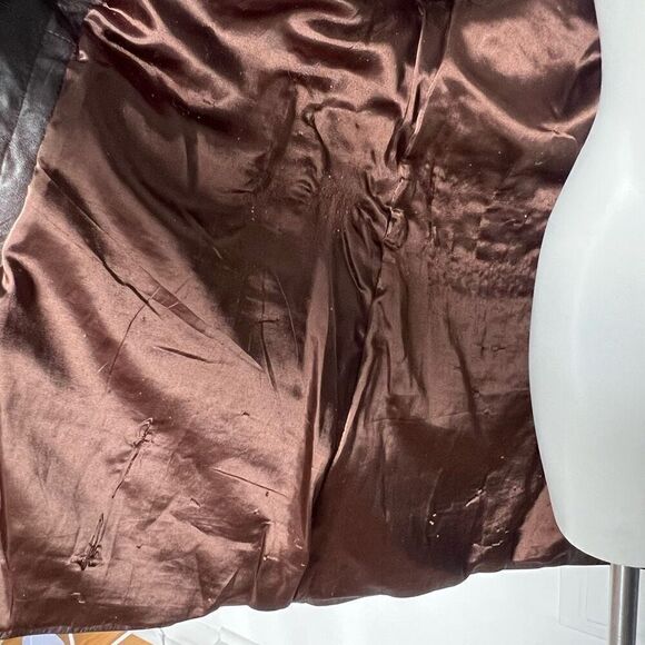 Excelled collection Y2K  chocolate brown leather trench coat - Picture 14 of 15